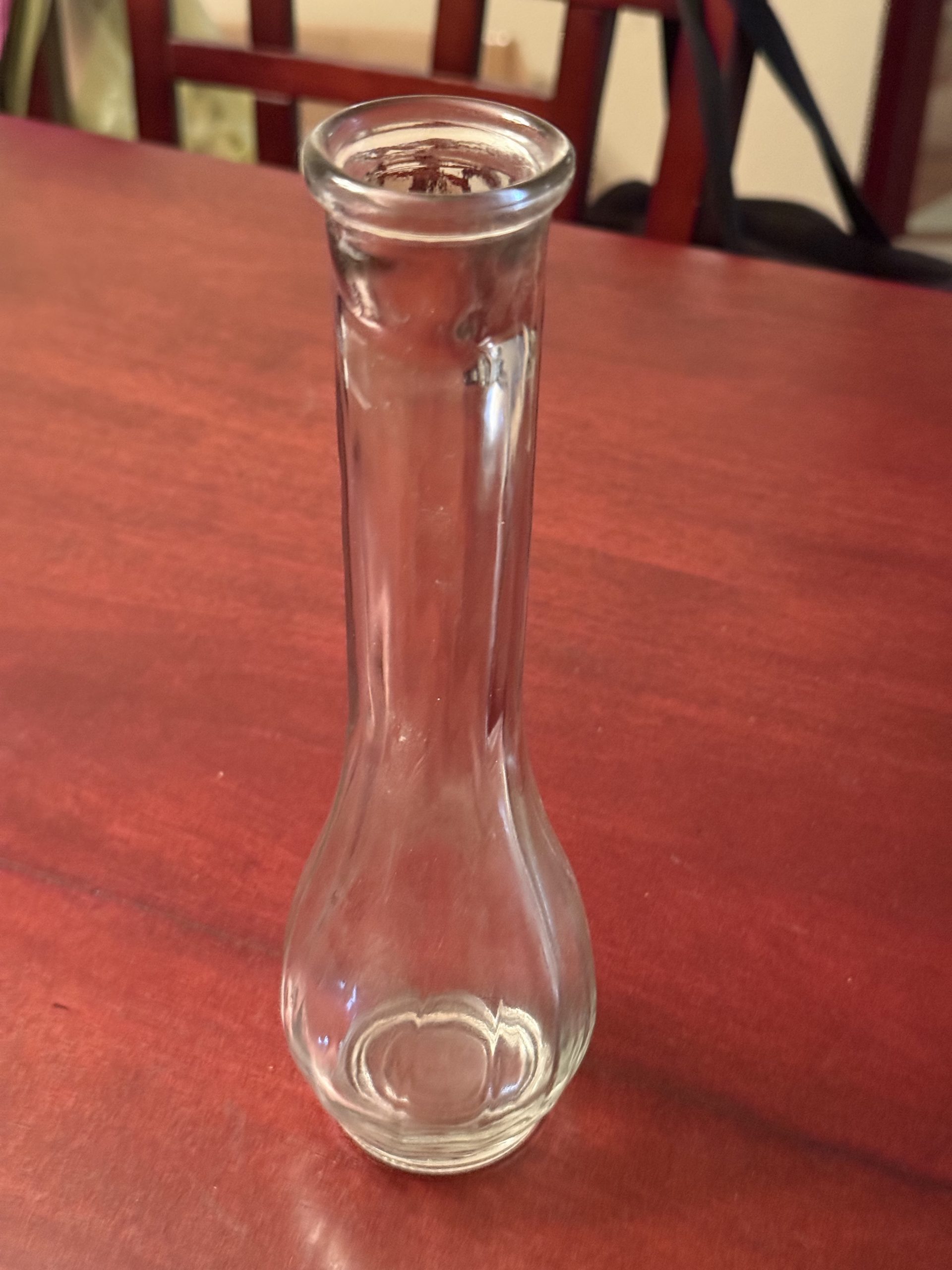 9” Slender Clear Glass Bud Vase