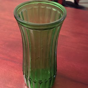 Emerald Ribbed Glass Vase