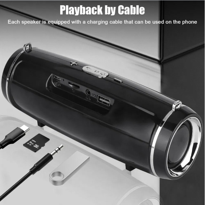 Bluetooth 5.1 Speaker Wireless Waterproof Outdoor Stereo LOUD Bass USBTF Strap - Image 4