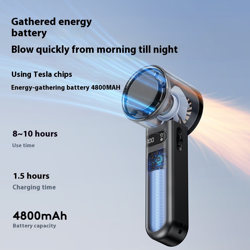 Refrigeration Handheld Turbo Fan Mini Portable Hand Fan, USB Rechargeable Personal Fan, Small Pocket Fan - Image 5
