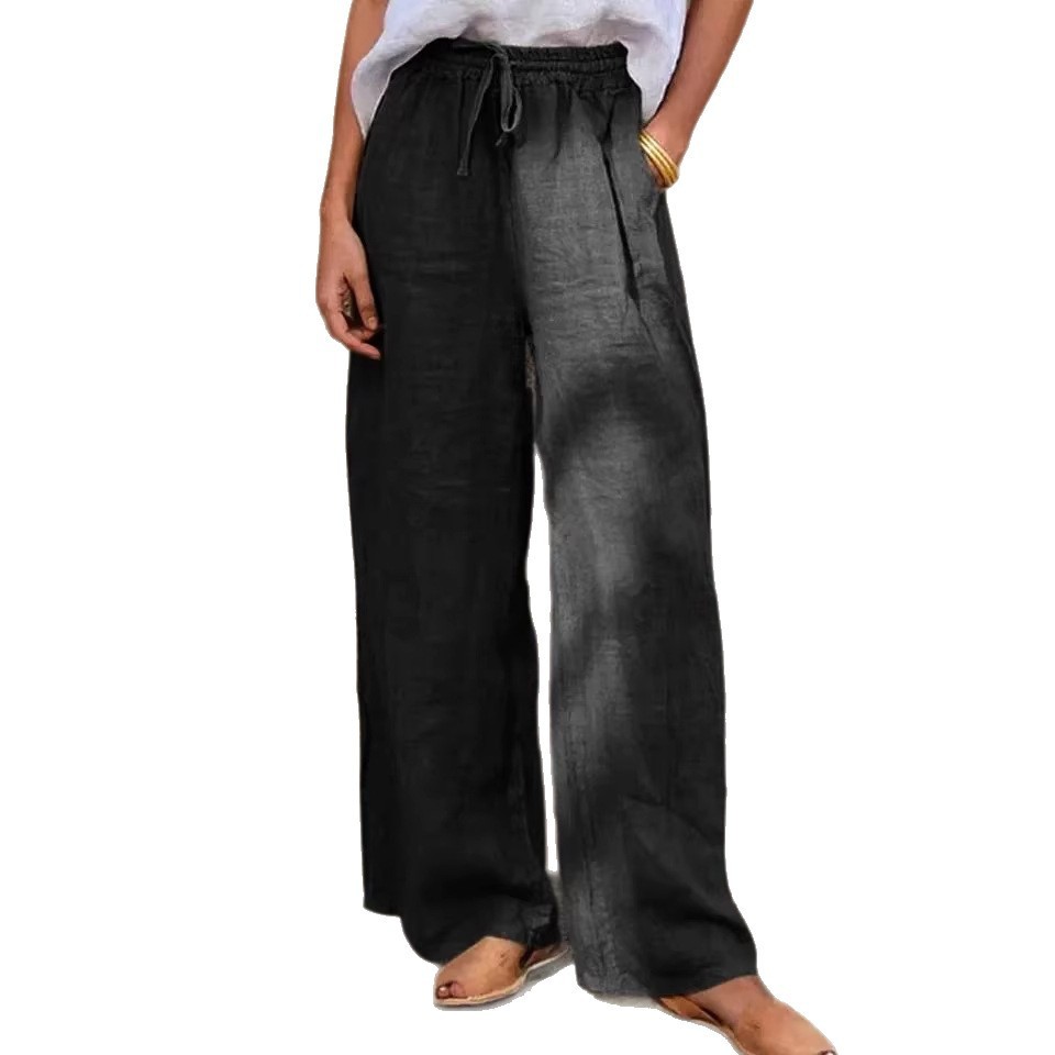 Casual Loose-fit Solid-color Drawstring Pants - Image 6