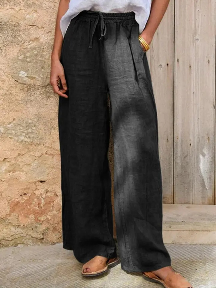 Casual Loose-fit Solid-color Drawstring Pants - Image 9
