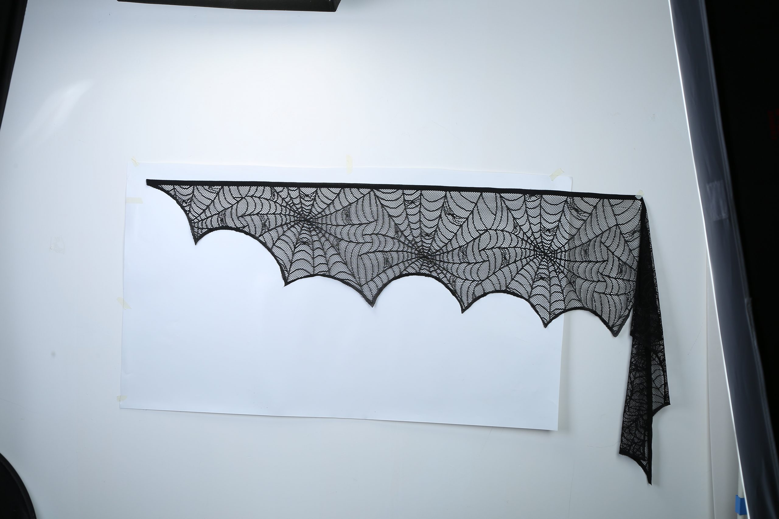Halloween Decoration Black Lace Spiderweb Fireplace Mantle Scarf Cover Festive Party Supplies Fireplace Scarf 96 X 18 Inch For Halloween Christmas Party Door Window Decoration - Image 3