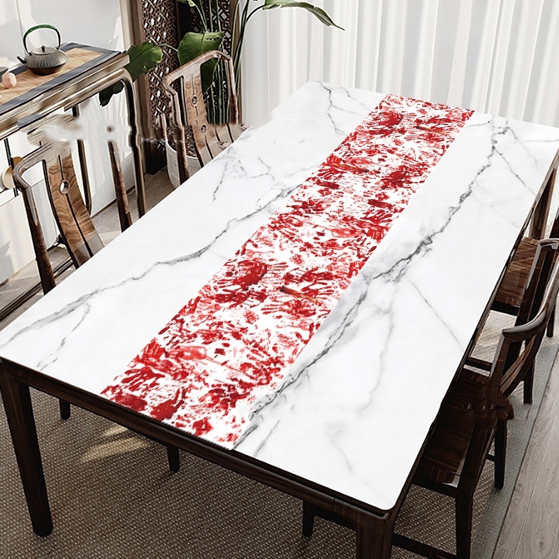 Horror Happy Halloween Tablecloth Bloody Handprint Table Cover Festival Halloween Party Tablecloth Decoration Supplies - Image 6