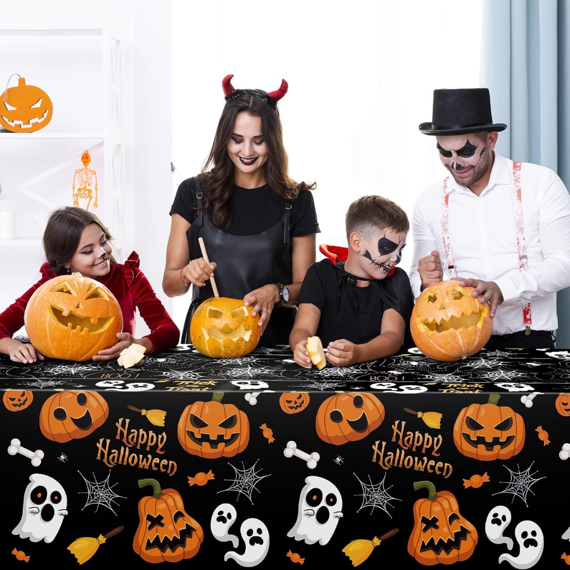 Halloween Plastic Tablecloth 2 Pack Disposable Table Cover For Halloween Party Decor - Image 3