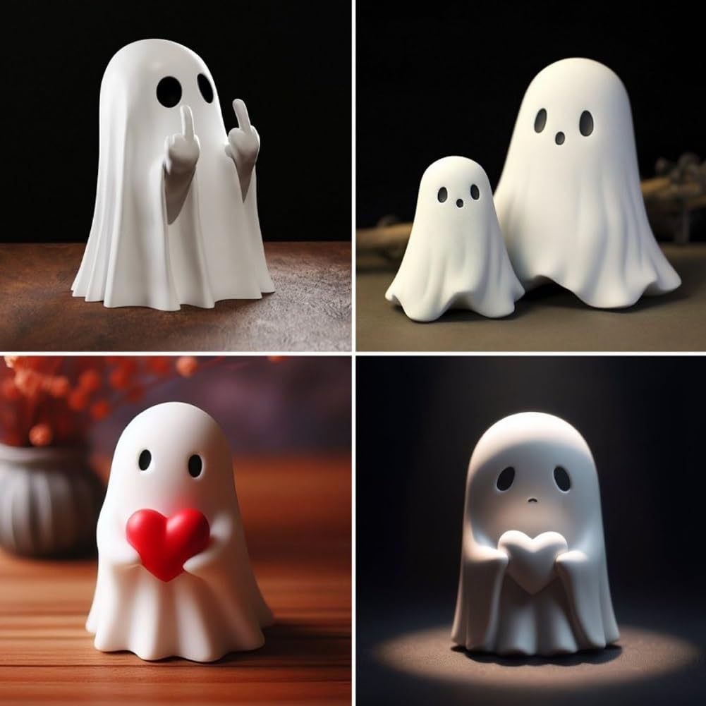 Multi-Functional Ghost Statues Cute Ghosts Small Horror Ghosts Halloween Home Decorations Coffee Table Centerpieces Shelf Decorations - Image 4