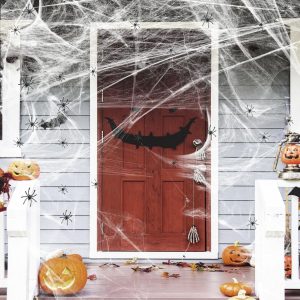 Spider Webs And 50pcs Fake Spiders Super Stretch Cobwebs Party Decorate For Halloween Theme Indoor And Outdoor Decoration