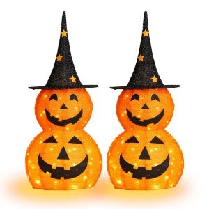 Replace 755957762pcs 3ft Halloween Collapsible Pumpkin Decorations 150 LED Lights