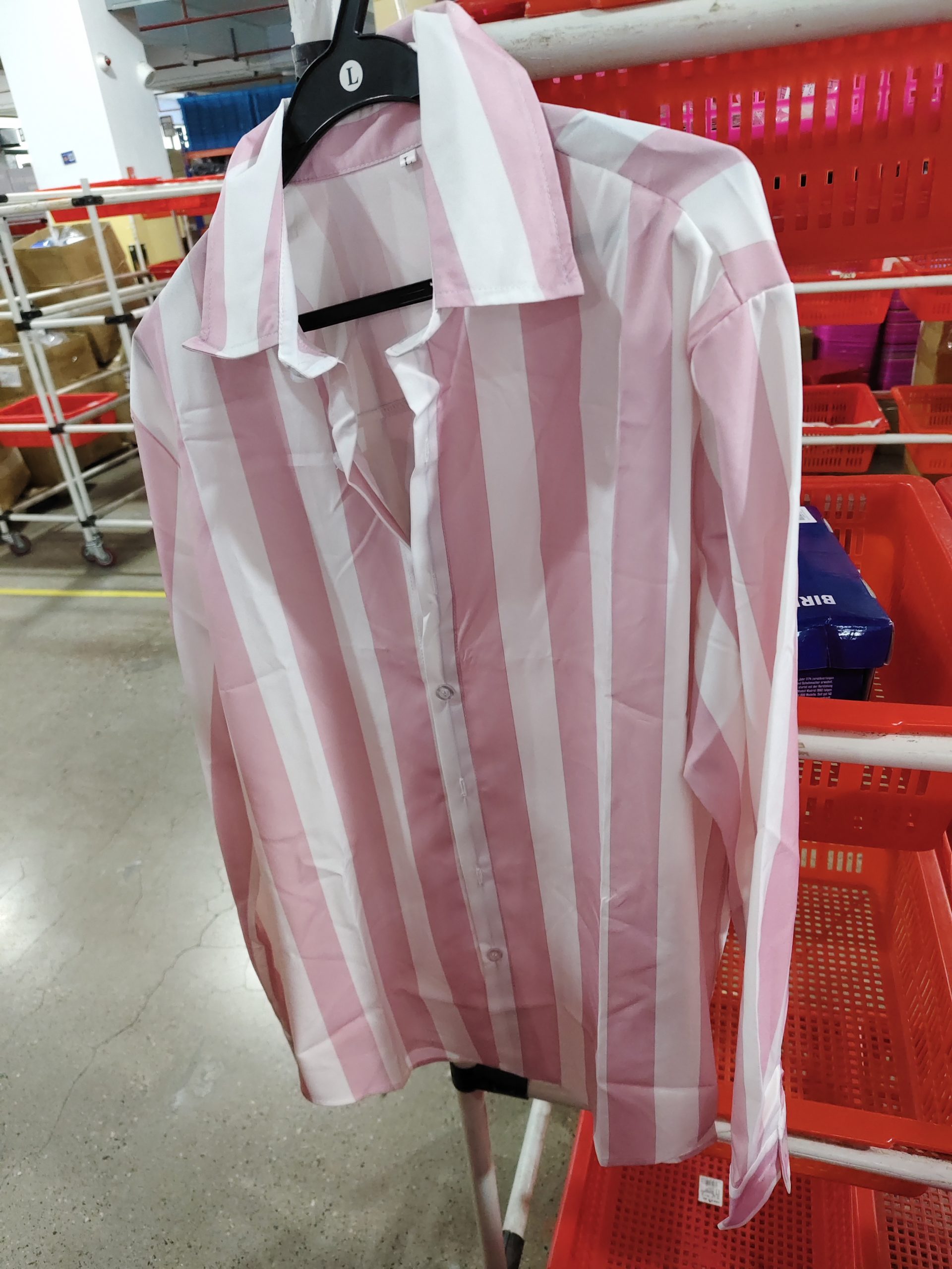Striped Print Shirt Casual Loose Long-sleeved Shirt Men's Clothing - Image 8