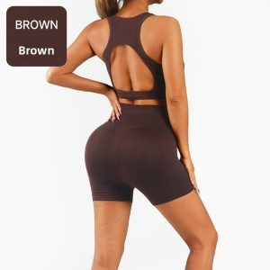 Workout Sets For Women 2 Piece High Waisted Seamless Leggings With Padded Stretchy Sports Bra Sets Gym Clothes