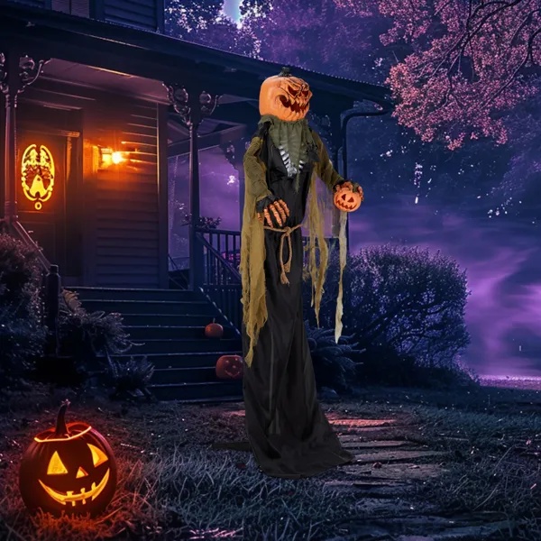 7ft Pumpkin Halloween Standing Decoration - Image 4