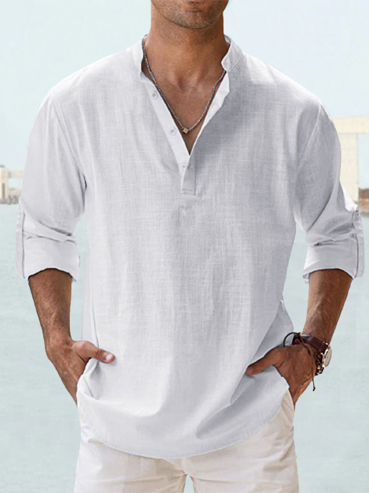 New Men's Casual Blouse Cotton Linen Shirt Loose Tops Long Sleeve Tee Shirt Spring Autumn Casual Handsome Men's Shirts - Image 10