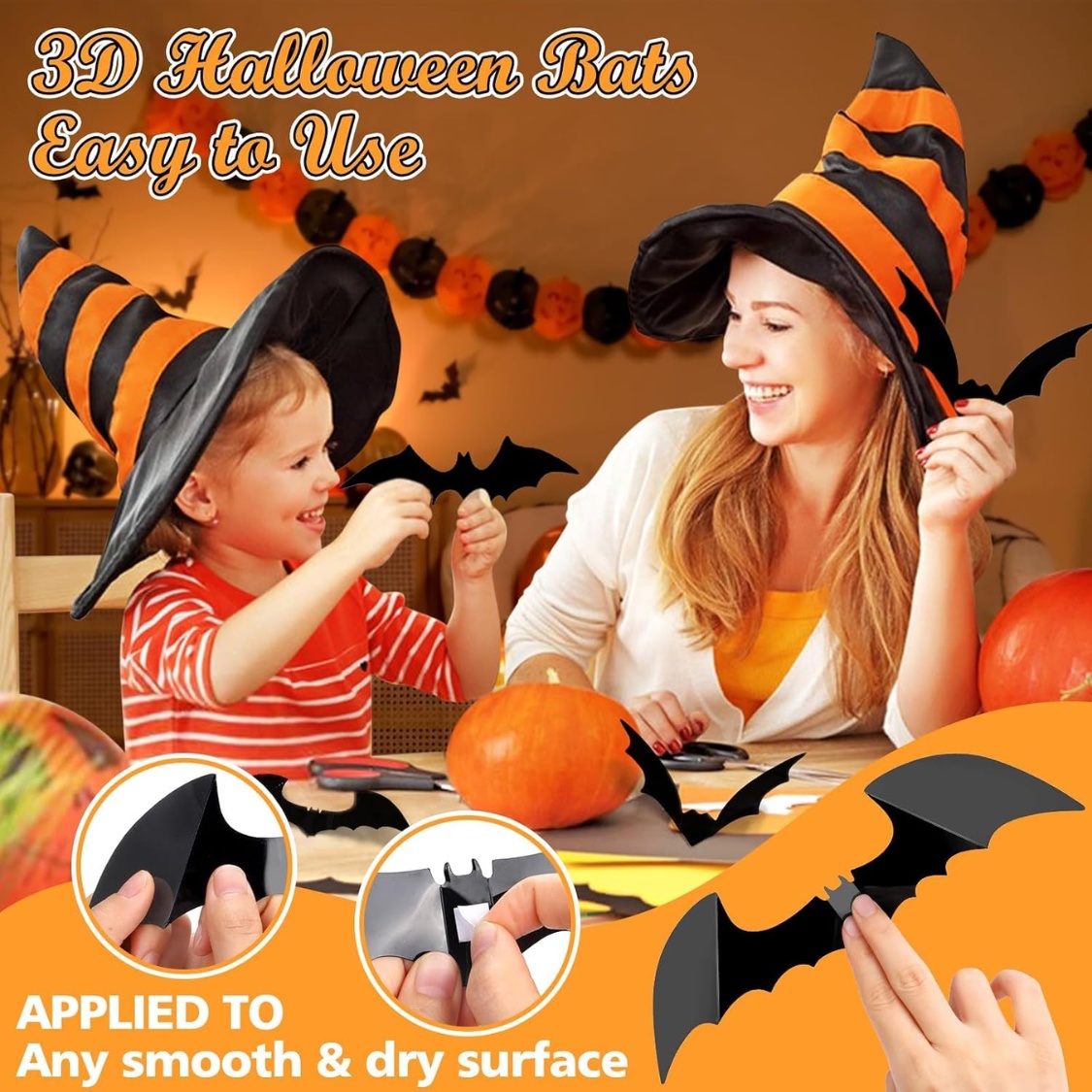 PVC 3D Bats Wall Stickers, Scary Halloween Party Decorations Indoor Outdoor - Image 7