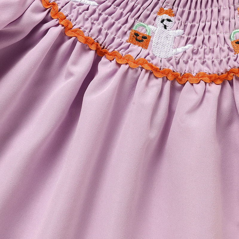Infant Baby Girls Halloween Dress Ghost Embroidery Dress With Headband Party Costume Dresses - Image 2