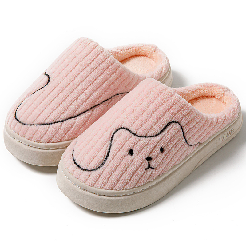 Striped Cat Slippers Indoor Couple Non-slip Floor Bedroom Slipper Winter Warm Plush House Shoes Women Men - Image 7