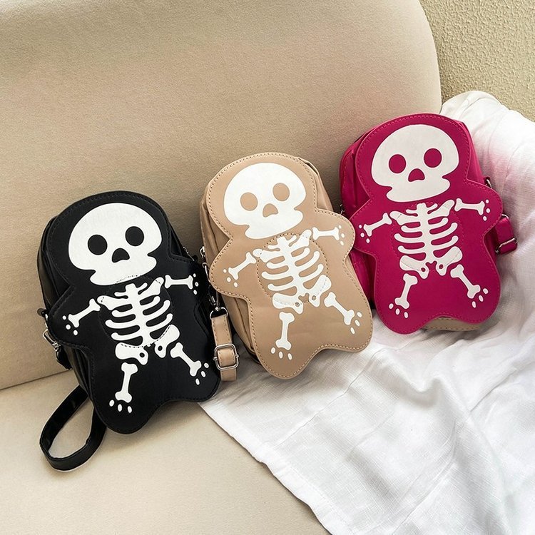 Halloween Skull Shoulder Bag Y2K Fashion Funny Cute Messenger Crossbody Bags Women Small Phone Bag - Image 6