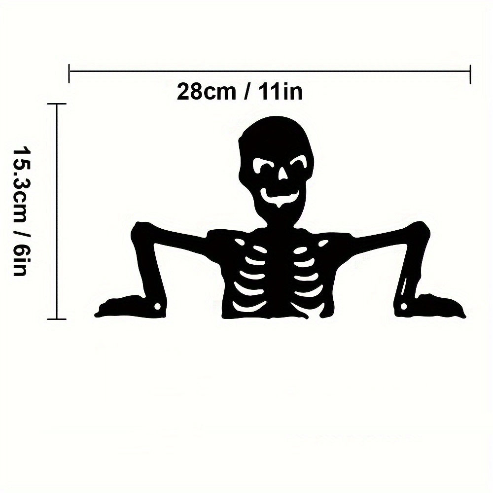 Gothic Metal Skull Silhouette Wall Plaque - Outdoor & Indoor Halloween Decor - Image 2