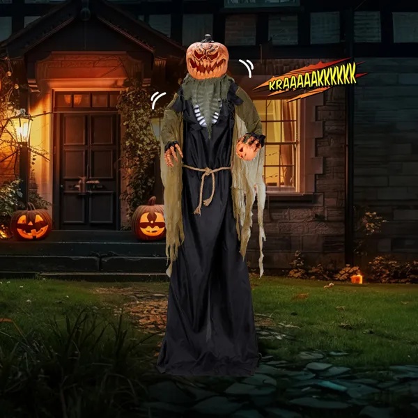 7ft Pumpkin Halloween Standing Decoration - Image 6