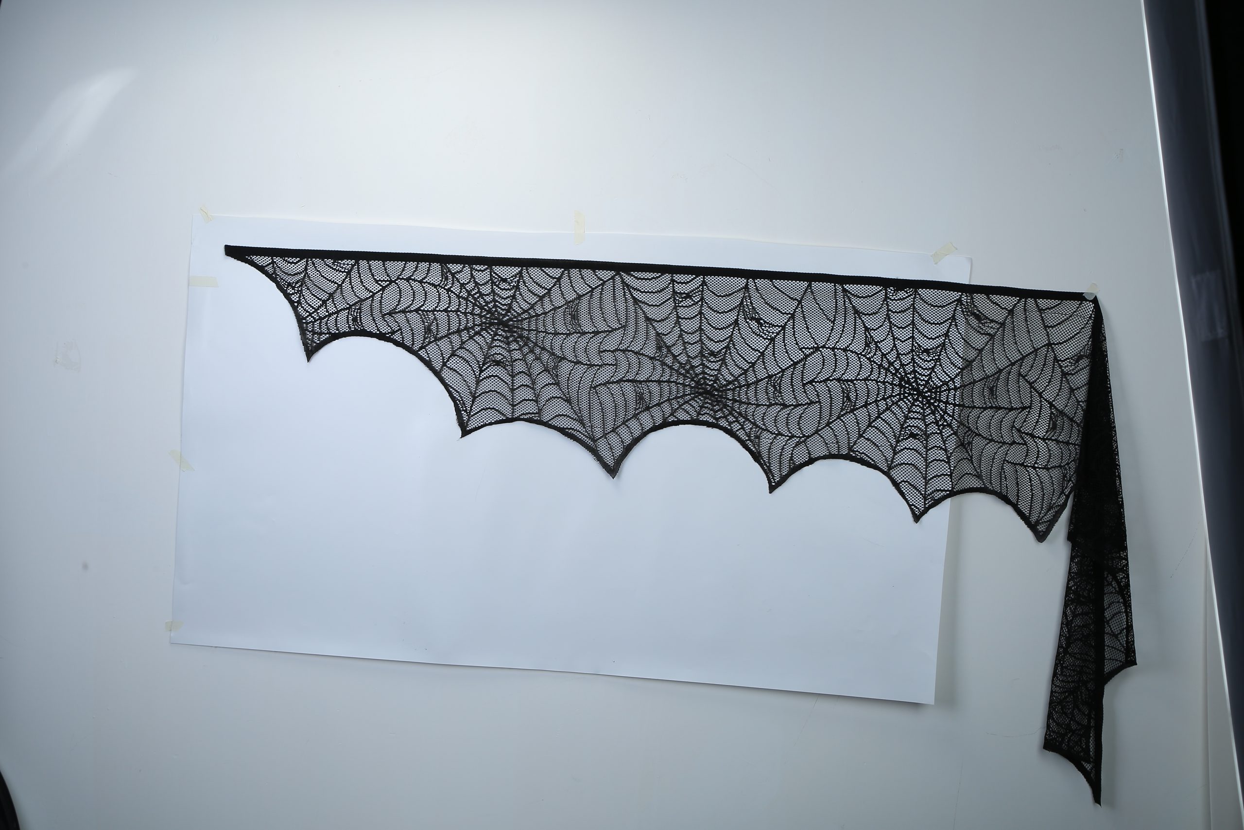 Halloween Decoration Black Lace Spiderweb Fireplace Mantle Scarf Cover Festive Party Supplies Fireplace Scarf 96 X 18 Inch For Halloween Christmas Party Door Window Decoration - Image 6