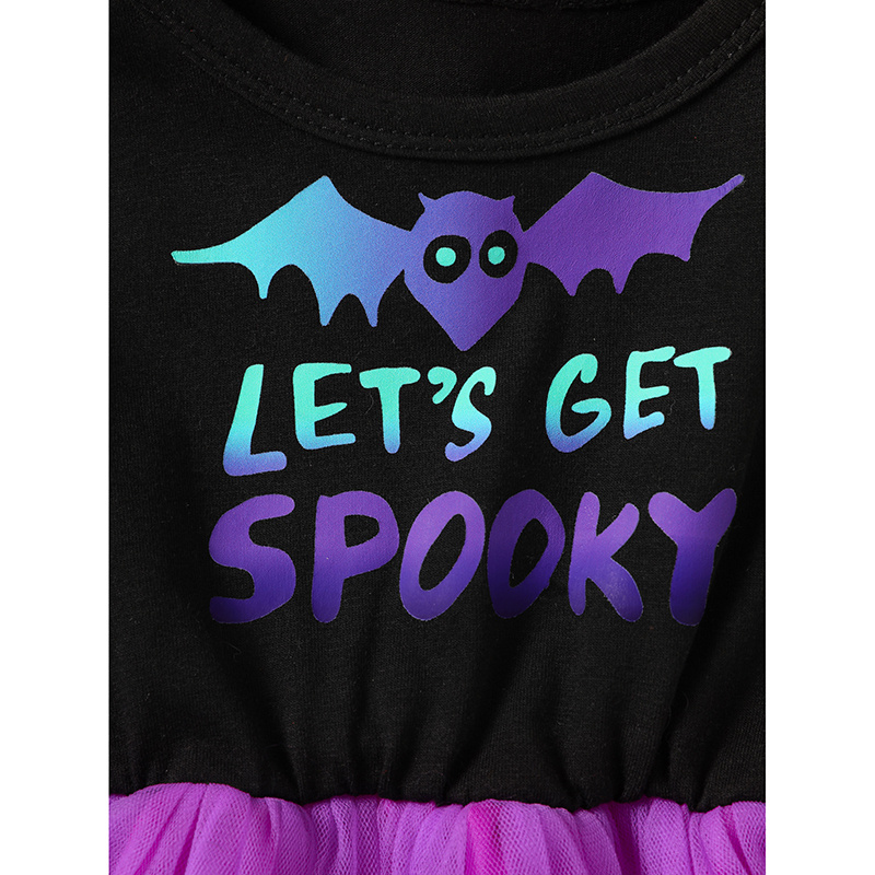 Little Girls 2Pcs Halloween Outfits Sleeveless Tulle Dress With Hooded Cloak Set Clothes - Image 2