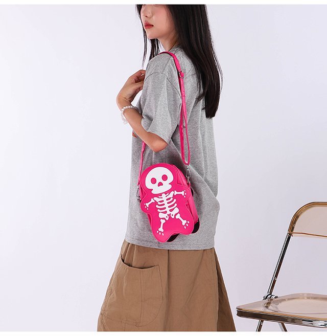 Halloween Skull Shoulder Bag Y2K Fashion Funny Cute Messenger Crossbody Bags Women Small Phone Bag - Image 3
