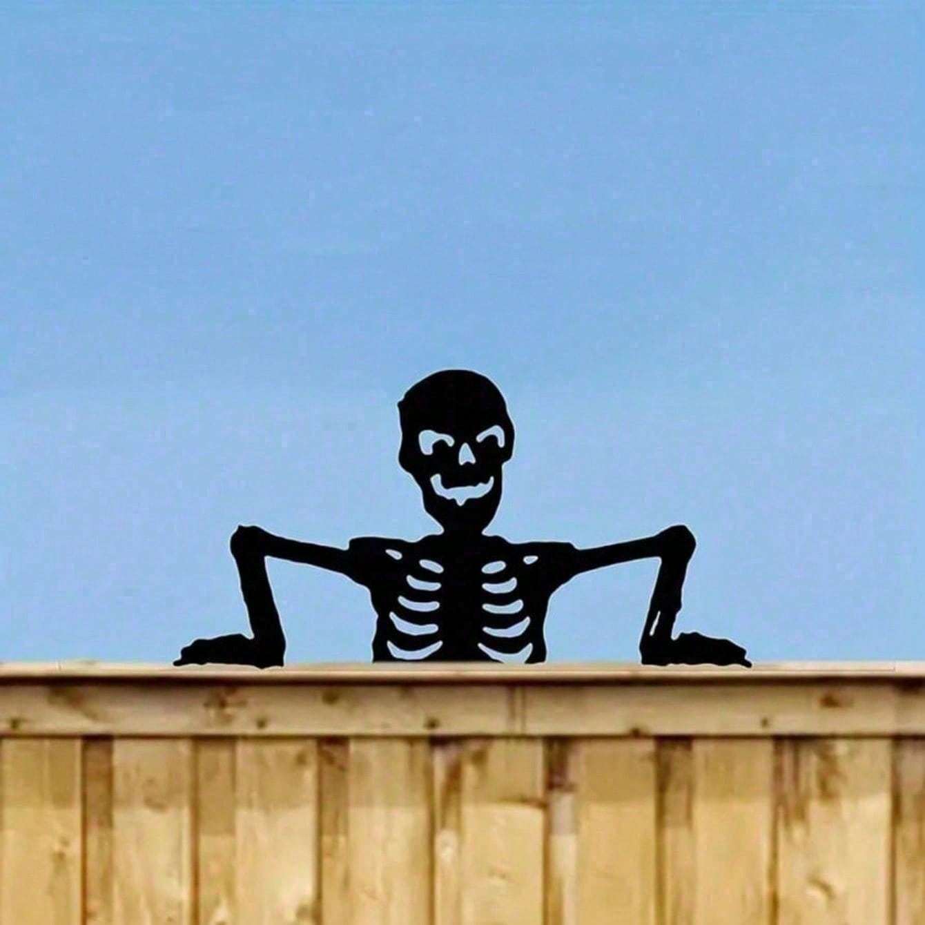 Gothic Metal Skull Silhouette Wall Plaque - Outdoor & Indoor Halloween Decor - Image 4