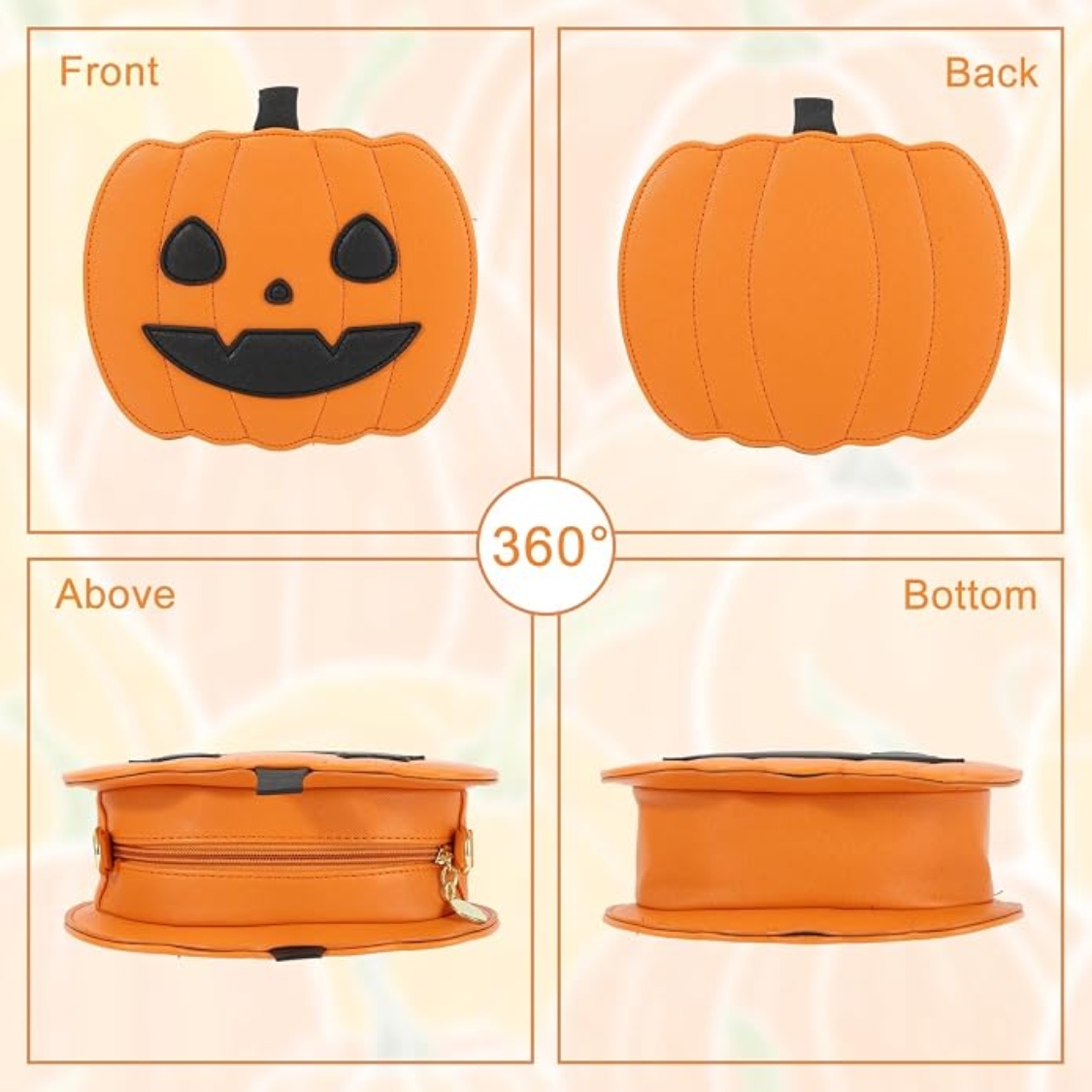 Novelty Pumpkin Purse,Halloween Pumpkin Crossbody Bag,Horror Halloween Funny Purses Handbags - Image 2