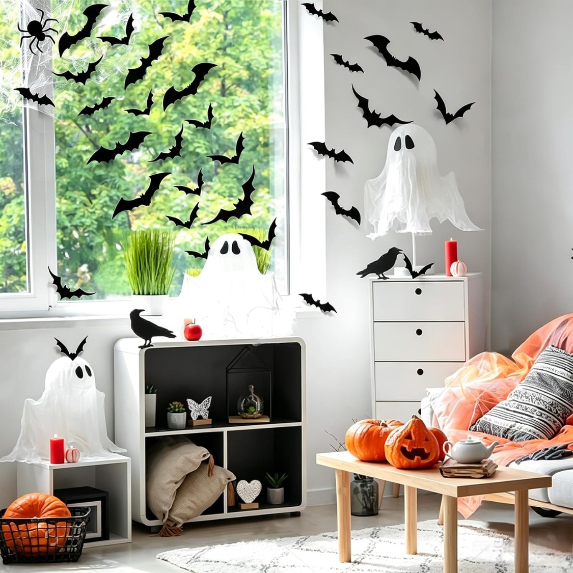 PVC 3D Bats Wall Stickers, Scary Halloween Party Decorations Indoor Outdoor - Image 3