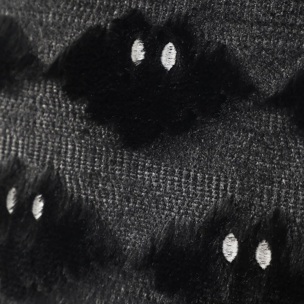 Halloween Bat Pillow Covers Set Of 2 Spooky Black Plush Cushion Covers For Home Decor - Image 5