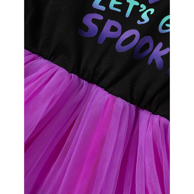 Little Girls 2Pcs Halloween Outfits Sleeveless Tulle Dress With Hooded Cloak Set Clothes - Image 8