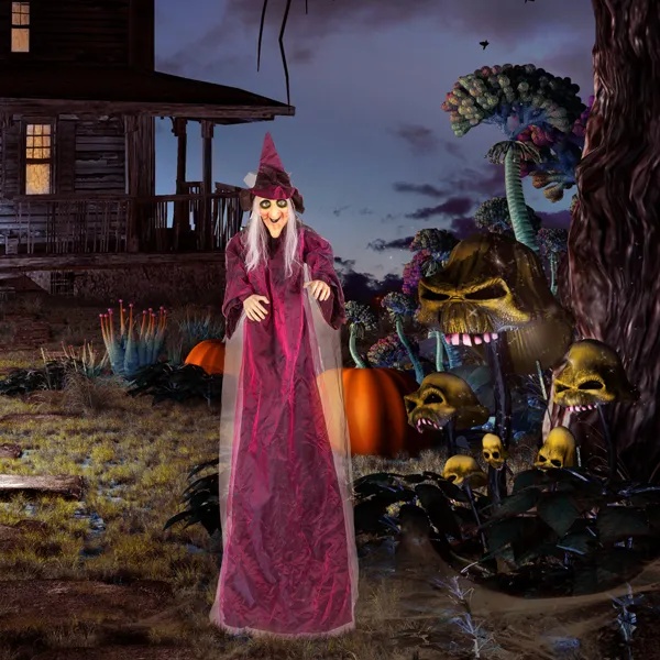 71in Life Size Hanging Witch Talking Halloween Everyday Decoration - Image 3