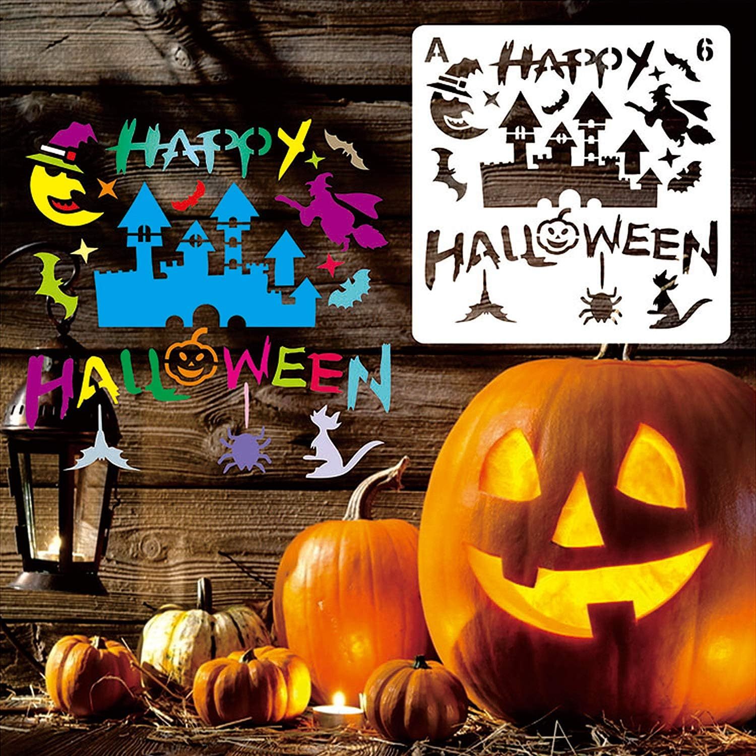 32 Pcs Halloween Painting Stencils Reusable Halloween Template Pumpkin Witch Skeleton Skull Vampire For DIY Craft Drawing Painting Spraying Window Glass Wood Airbrush Walls Art - Image 2