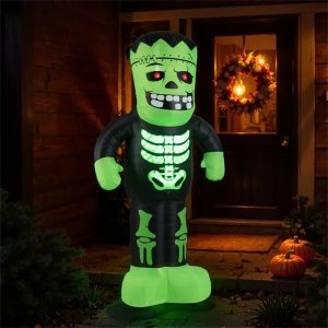 LED-Lit Inflatable Frankenstein (8.4ft) - 90s Fast Inflation Waterproof Outdoor Halloween Decor With Stakes/Ropes