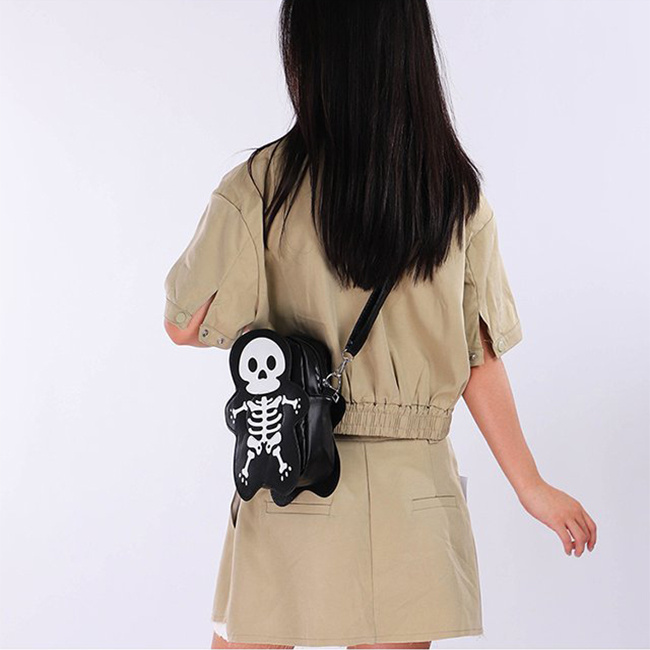 Halloween Skull Shoulder Bag Y2K Fashion Funny Cute Messenger Crossbody Bags Women Small Phone Bag - Image 7