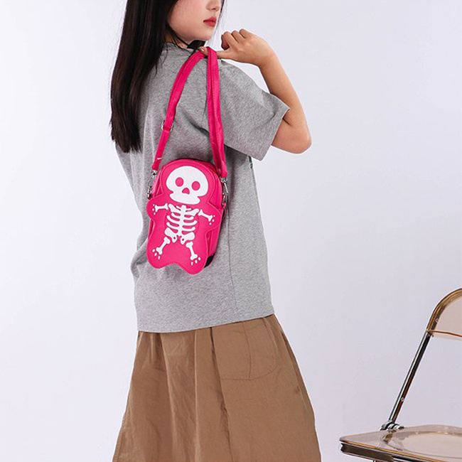 Halloween Skull Shoulder Bag Y2K Fashion Funny Cute Messenger Crossbody Bags Women Small Phone Bag - Image 5