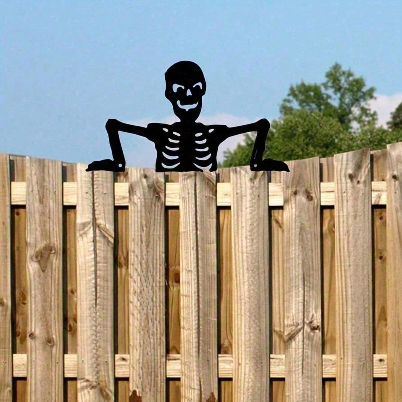 Gothic Metal Skull Silhouette Wall Plaque - Outdoor & Indoor Halloween Decor - Image 3