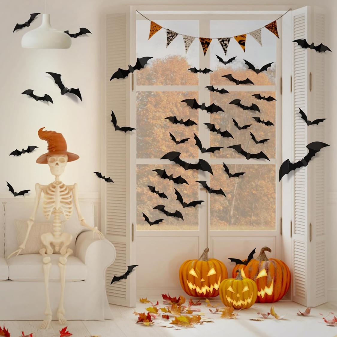 PVC 3D Bats Wall Stickers, Scary Halloween Party Decorations Indoor Outdoor - Image 5