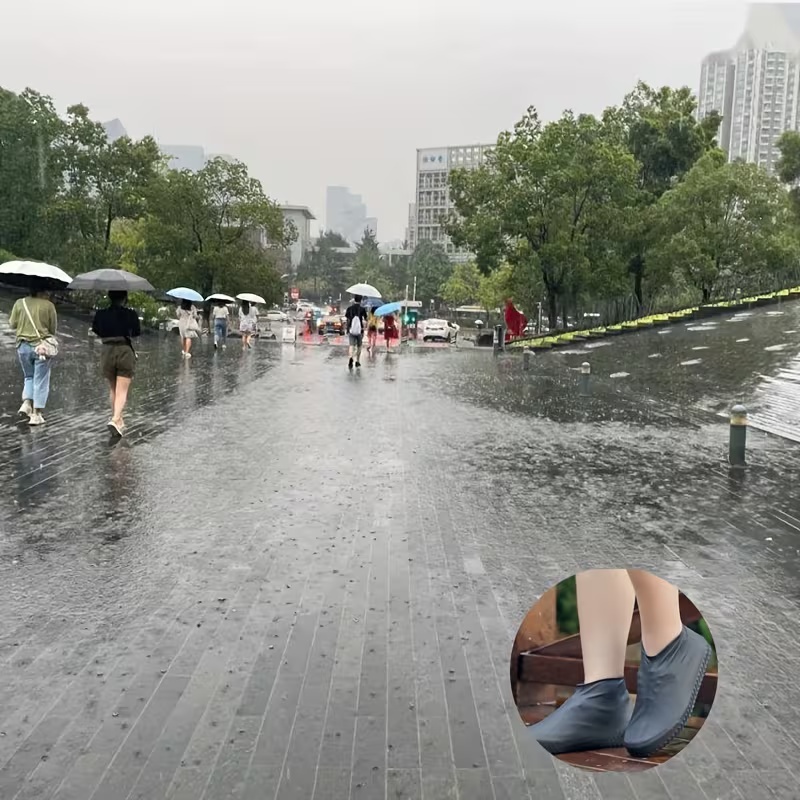 3 Pairs One Size Thickened Latex Silicone Shoe Covers, Waterproof Rain Overshoes, Non-Slip Wear Resistant Outdoor Reusable Foot Covers - Image 7