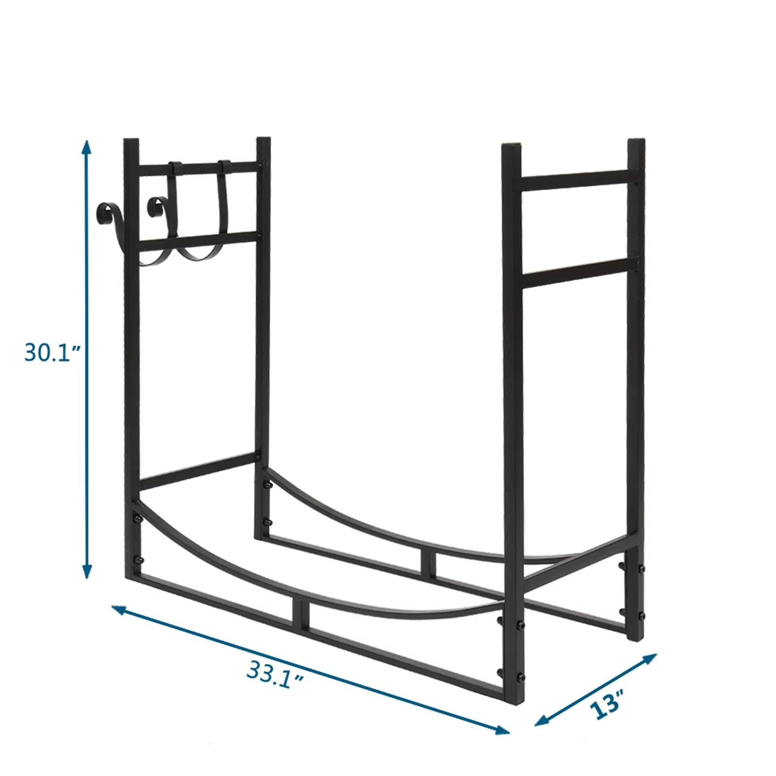 33" Wrought Iron Firewood Holder, Wood Lumber Storage Holder For Fireplace XH - Image 4