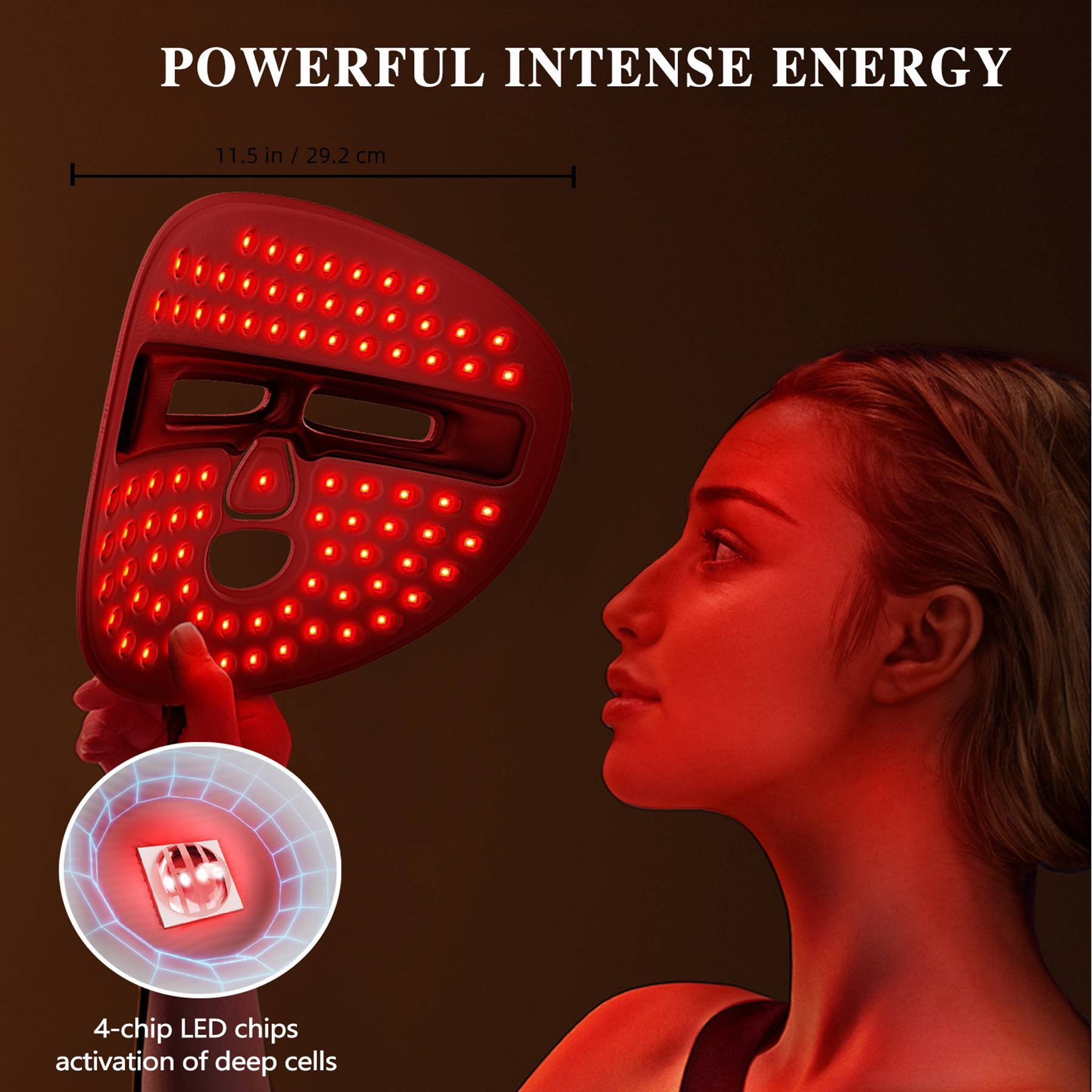 LED Face Mask Facial Care Tool, Red Light Therapy Mask For Face For Home Travel - Image 4