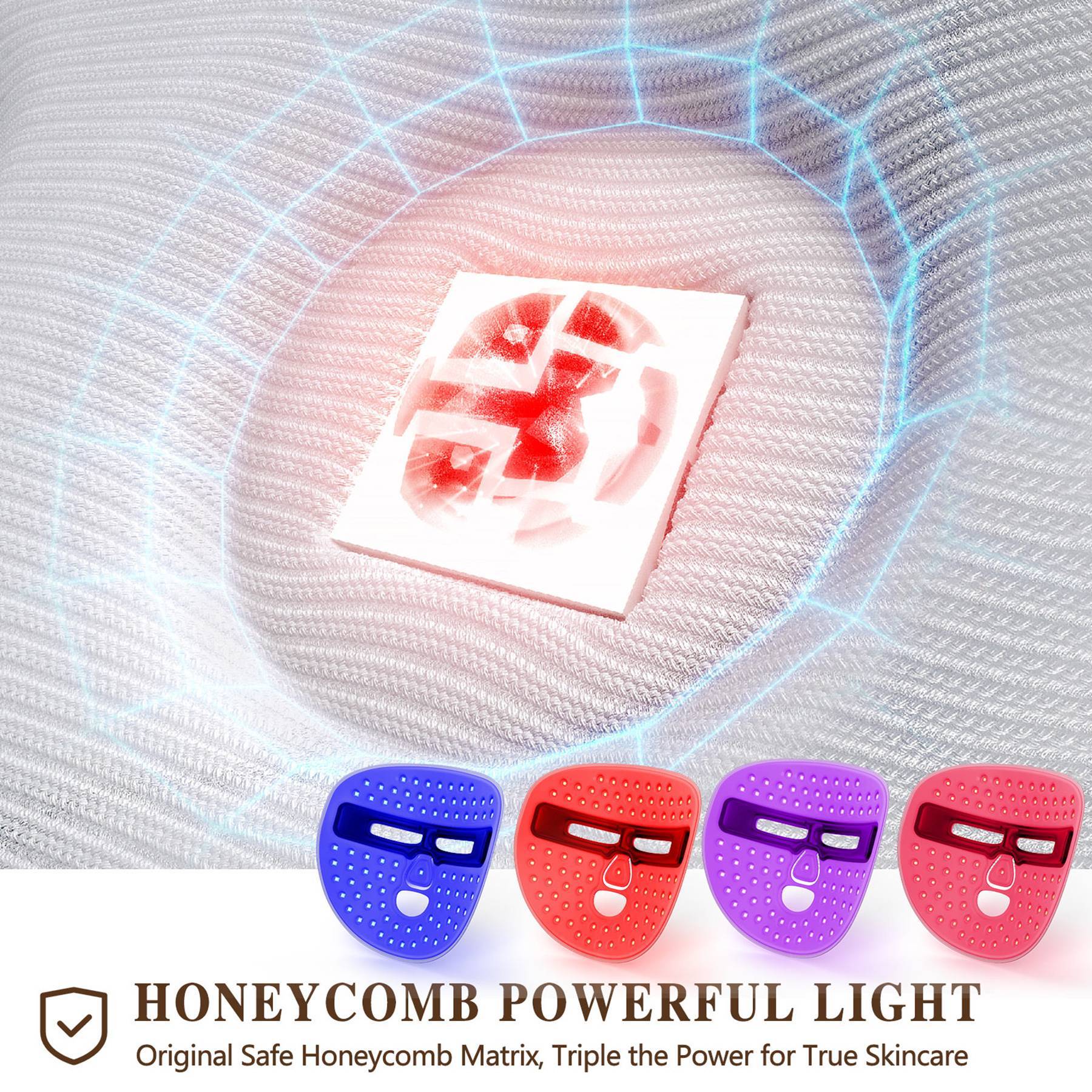 LED Face Mask Facial Care Tool, Red Light Therapy Mask For Face For Home Travel - Image 2