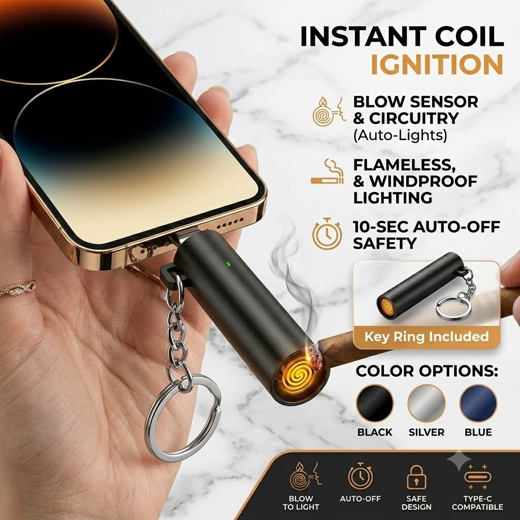 Type-C Lighter Phone Plug Lighter Battery-free Lighter USB-C Phone Igniter Plug And Play Lighter Plug And Play Lighter - Image 2