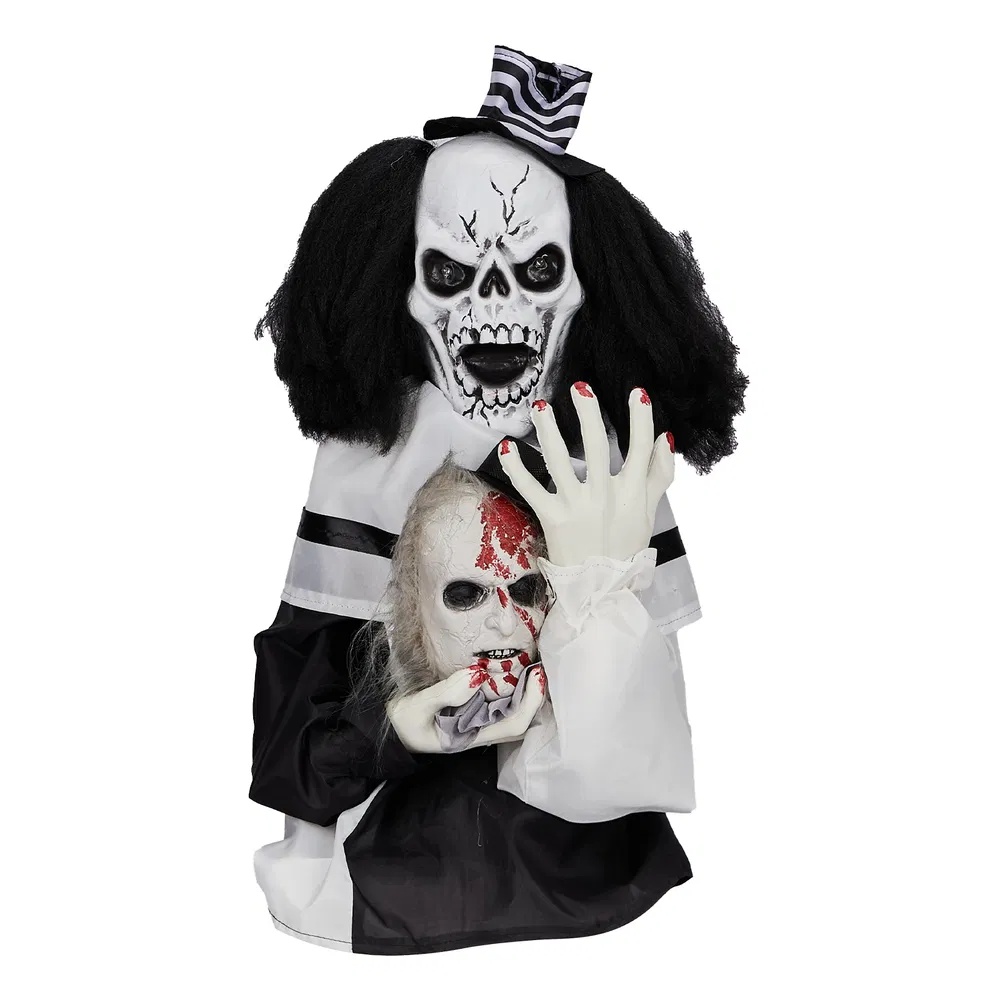1.8ft Halloween Decoration Scary Clown, Sound-Actived Party Decor With Creepy Sound , Scary Haunted House Props For Indoor Party Home Table Garden Yard Lawn - Image 5