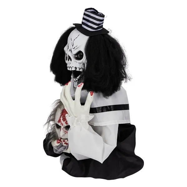 1.8ft Halloween Decoration Scary Clown, Sound-Actived Party Decor With Creepy Sound , Scary Haunted House Props For Indoor Party Home Table Garden Yard Lawn - Image 3
