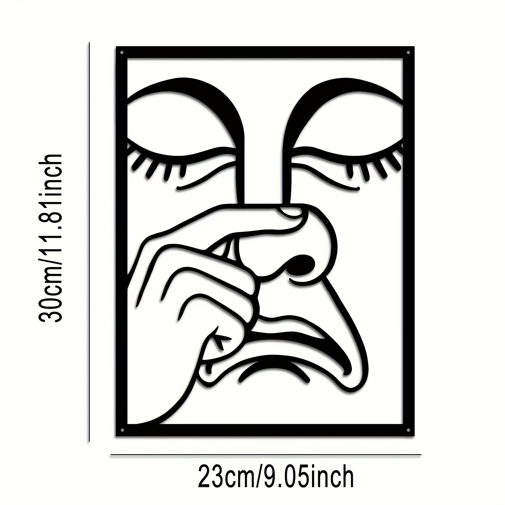 Whimsical Nose-Pinch Metal Wall Sculpture - Hilarious Single Piece Iron Art - Image 3