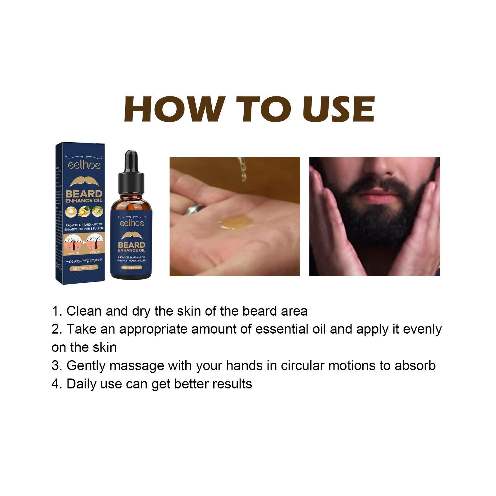 EELHOE Beard Care Oil - Strengthen And Nourish Beard Roots Moisturizing And Shine-Enhancing Beard Growth Serum For Men Hair Care Hydrating - Image 5