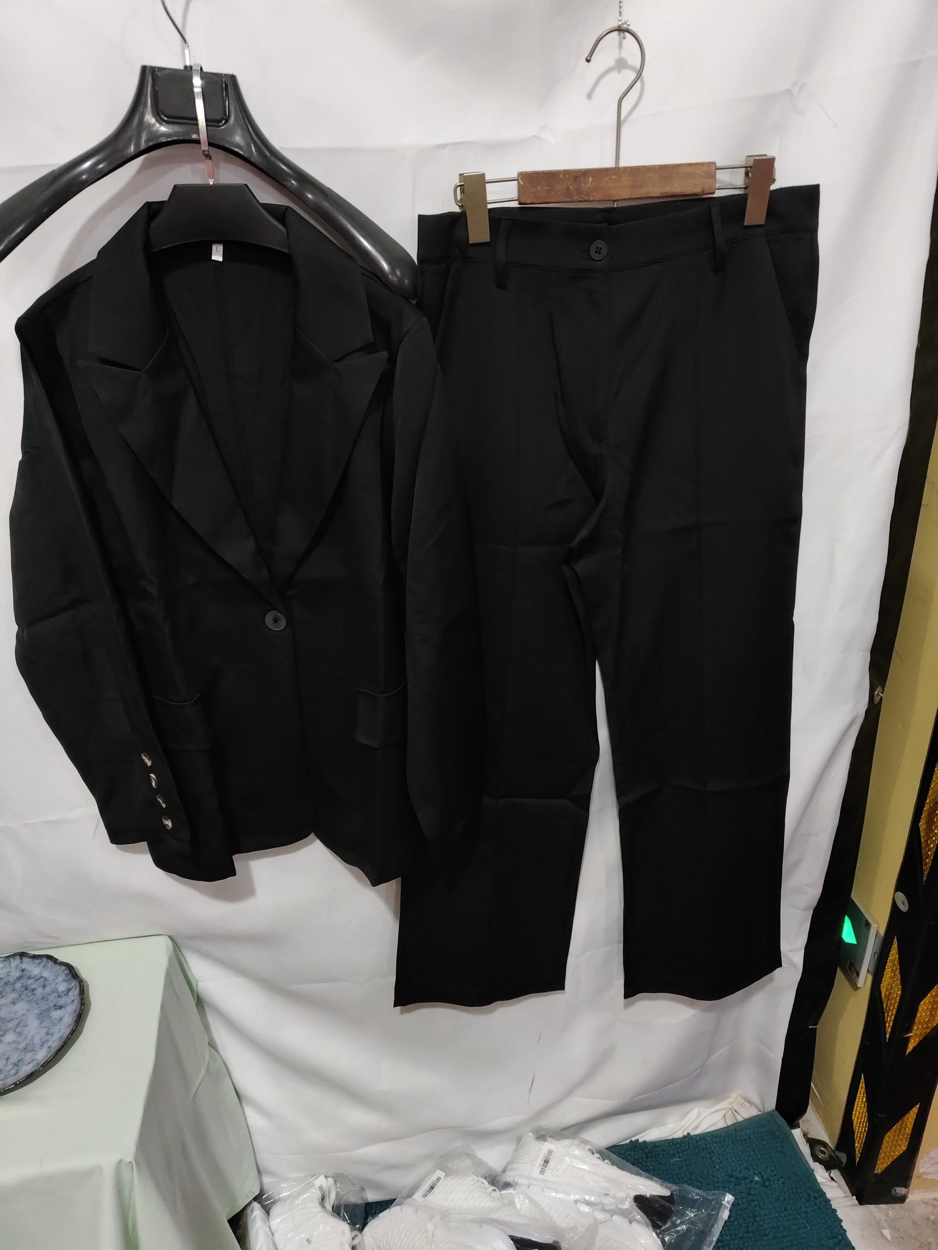 Ins Button Casual Suit Fashion Long-sleeved Lapel Blazer Jacket And Slim-fit Pocket Trousers For Women Clothing - Image 10