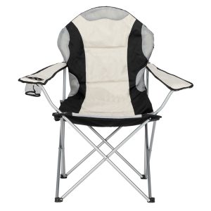 Camping Chair, Grey Iron Frame, Off-white