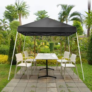 6X6ft Dark Gray Bevel, No Enclosure, Folding Shed, Oxford Cloth, Sprayed Iron Pipe, Portable